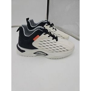 Men's Fashion Lace Up Sneakers Diamond Pattern Size EU39/US6.5 Black And White